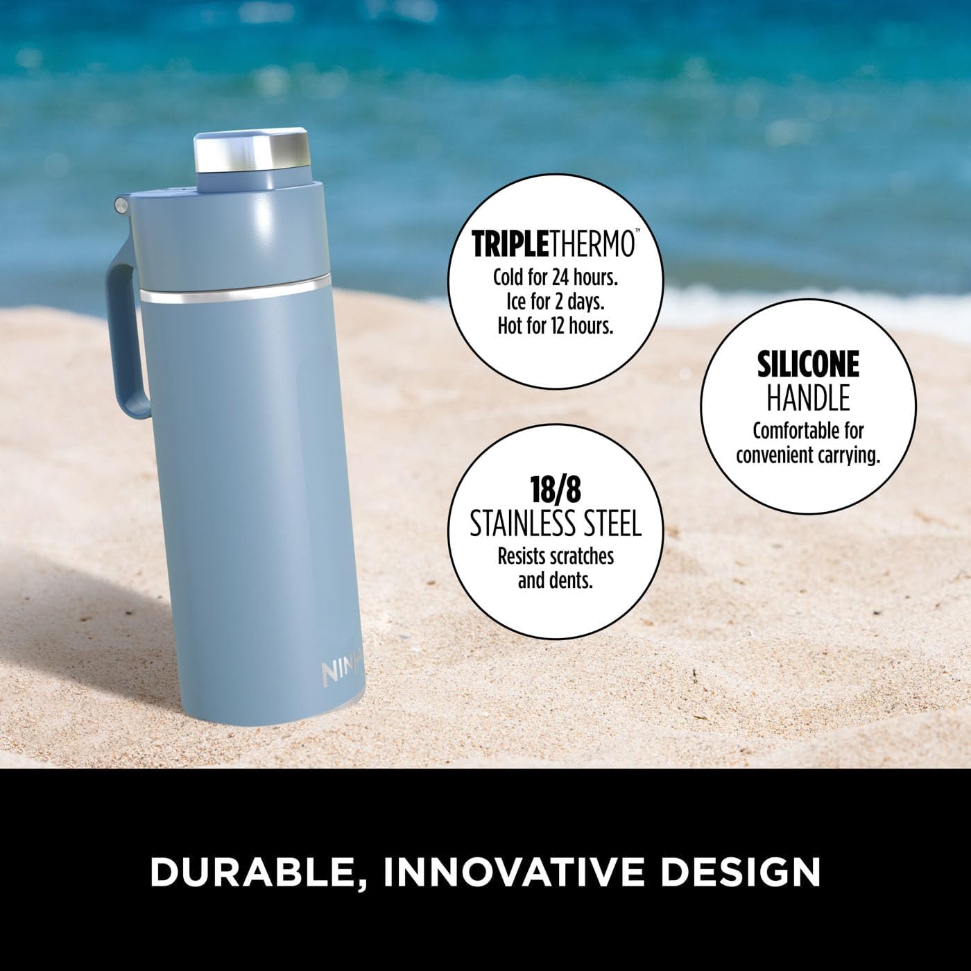 Ninja 700ML Triple Insulated Water Bottle – Hot & Cold, Leak-Proof, Sports Flask