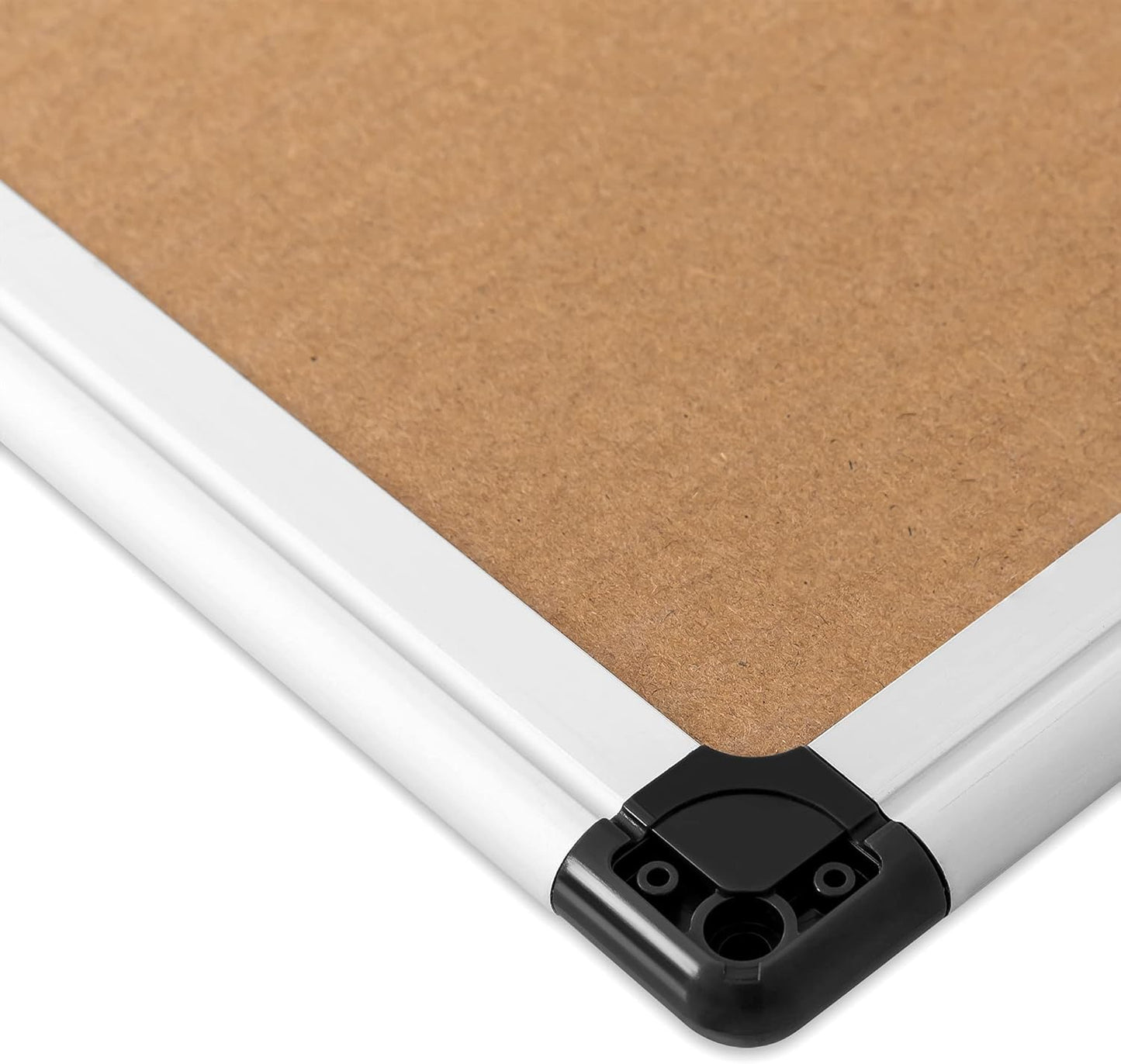 Basics Aluminum Frame Cork Notice Rectangular Board, 90cm x 60cm, Silver