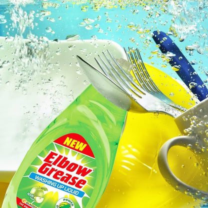 Elbow Grease Apple Dishwashing Liquid 600ml – Powerful Grease Remover for Dishes