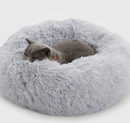Calming Donut Dog Bed – Soft, Fluffy, Self-Warming, Washable Pet Bed for Dogs & Cats