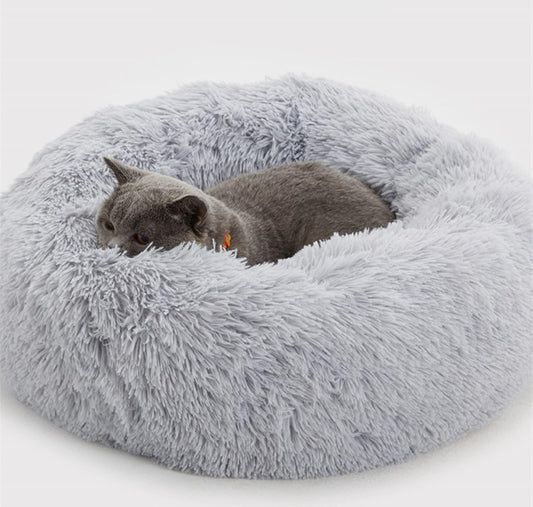 Calming Donut Dog Bed – Soft, Fluffy, Self-Warming, Washable Pet Bed for Dogs & Cats