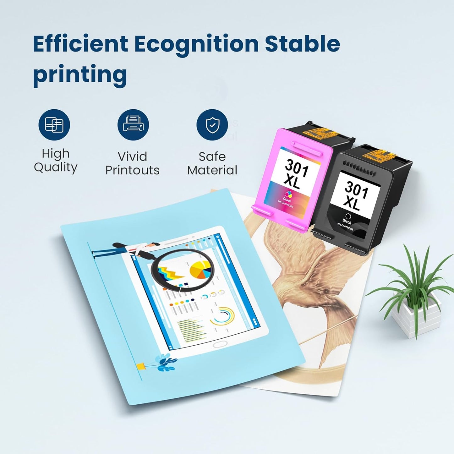 🖨️ 305XL Ink Cartridges for HP Printers – Black & Colour Replacement Pack (2-Pack)