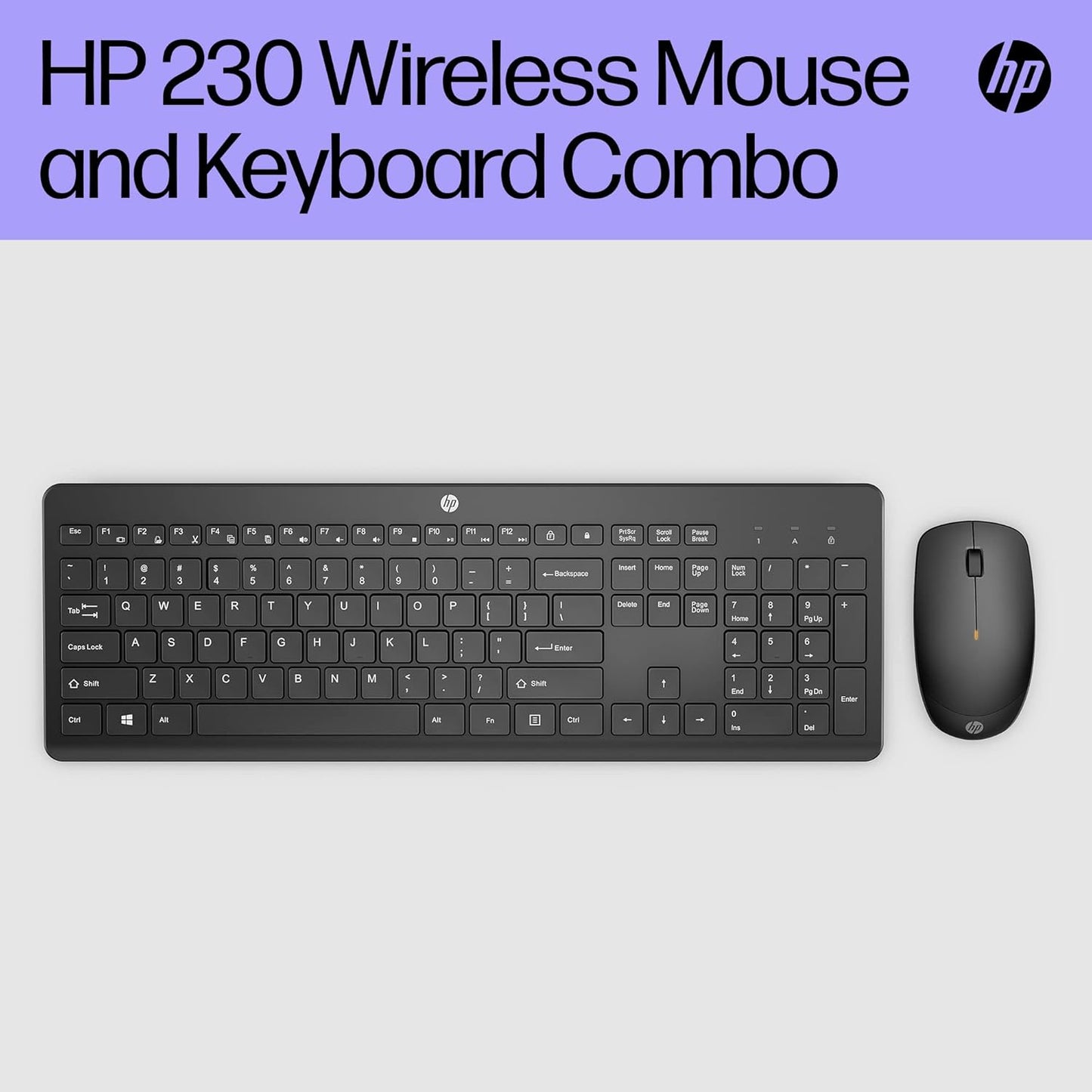 HP 230 Wireless Keyboard & Mouse Combo – 2.4GHz, 1600 DPI, Long Battery Life
