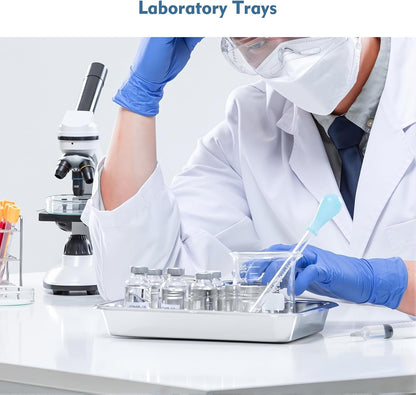 2PCS Metal laboratory supplies trays, stainless steel trays, dental clinical trays, Metal Tray Surgical Sterilization