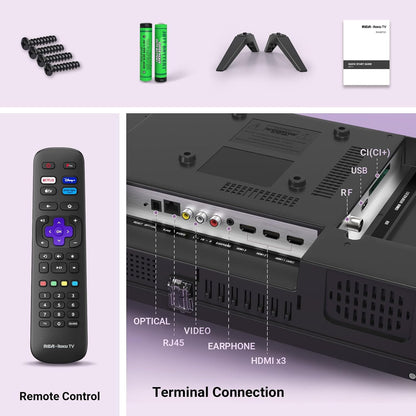 Roku TV 40" FHD Smart TV, RK40FQ1 40 Inch TV with Apple TV+ BBC Netflix Freeview, HDR Dolby Audio HDMI USB Port, Large Screen TV for Living Room