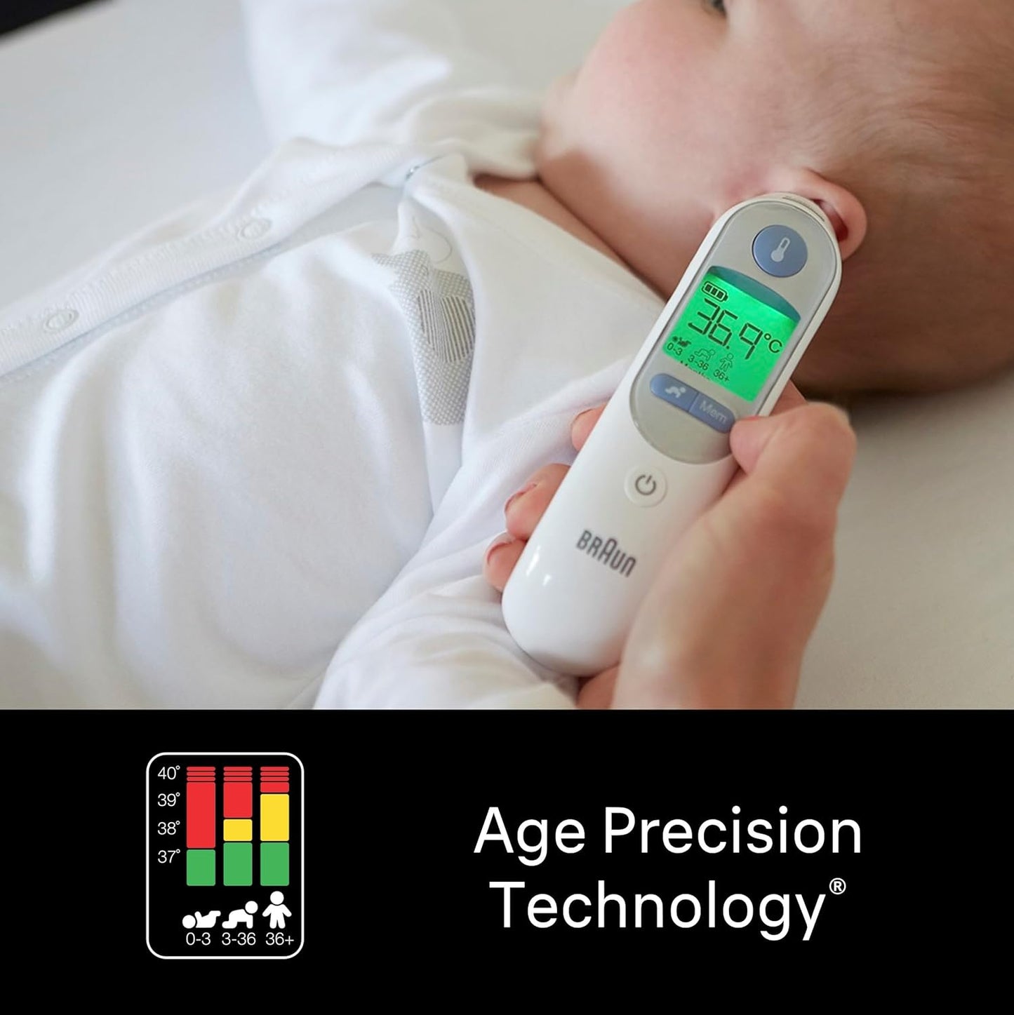 Braun ThermoScan 7 Ear Thermometer – Age Precision, Digital, Baby & Infant Safe