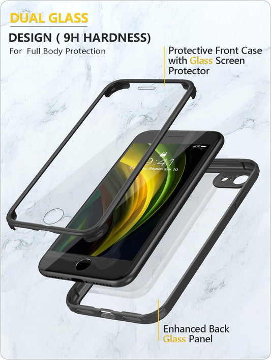 iPhone SE 2020/2022 Case with Glass Protector – 360° Shockproof Transparent Cover