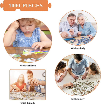 HUADADA Jigsaw Puzzles for Adults 1000 Piece Streets Scene 1000 Piece Jigsaw Puzzles for Adults Jigsaws Challenging Game