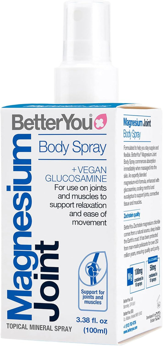 BetterYou Magnesium Joint Spray 100ml – Glucosamine for Muscle & Joint Relief