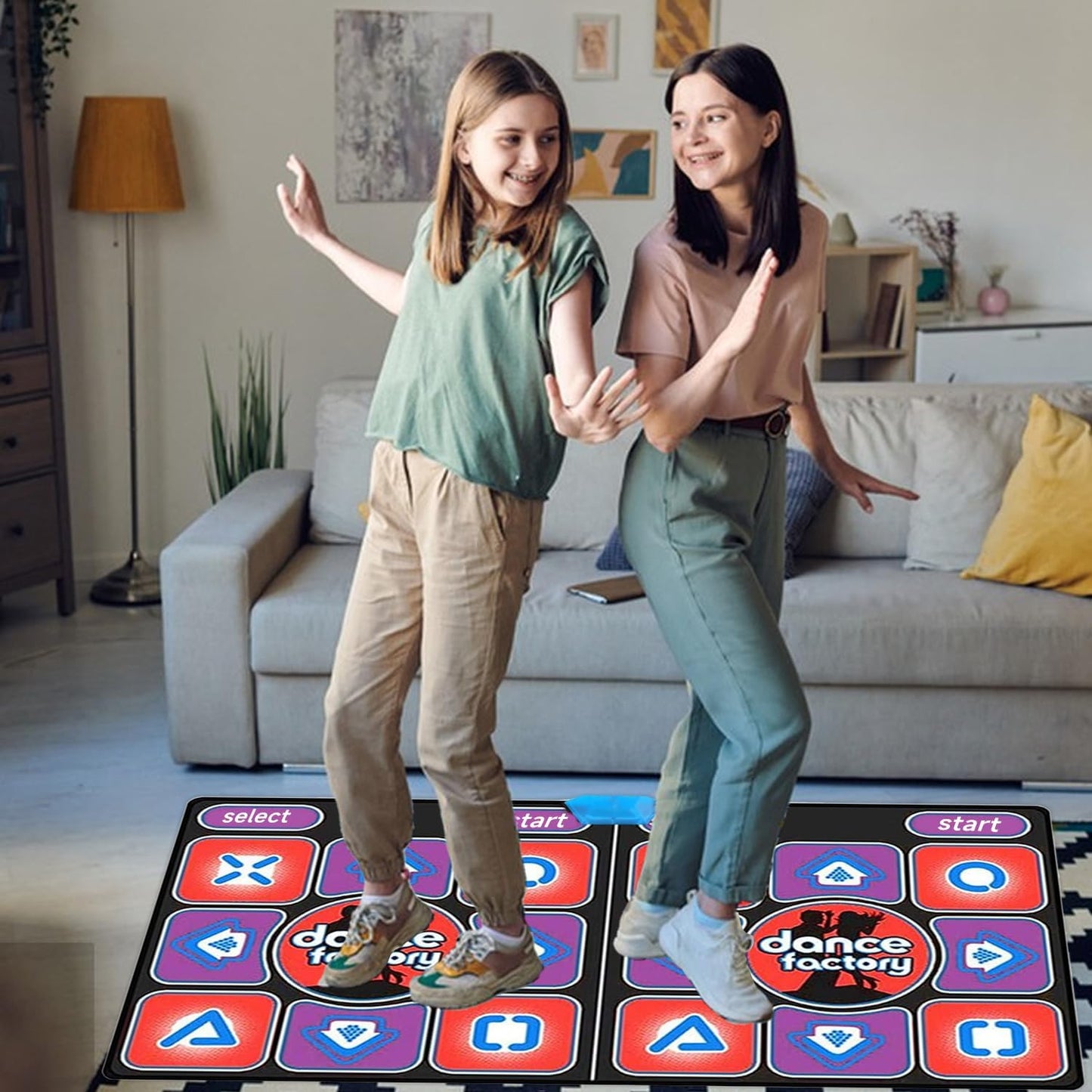 Dance Mat for Adults & Kids, Double User Dance Pad Game with Wireless Controller for TV, Plug and Play Electronic Dance Mats with 200 In Music 60 Sensory Games, Exercise Dancing Mat for Family Games