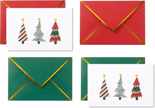 Heavy Duty Merry Christmas Cards Boxed with Envelopes - 20 PK - 4x6 Inches Assorted Christmas Cards with Envelopes Holiday Bulk Christmas Greeting Cards Cute
