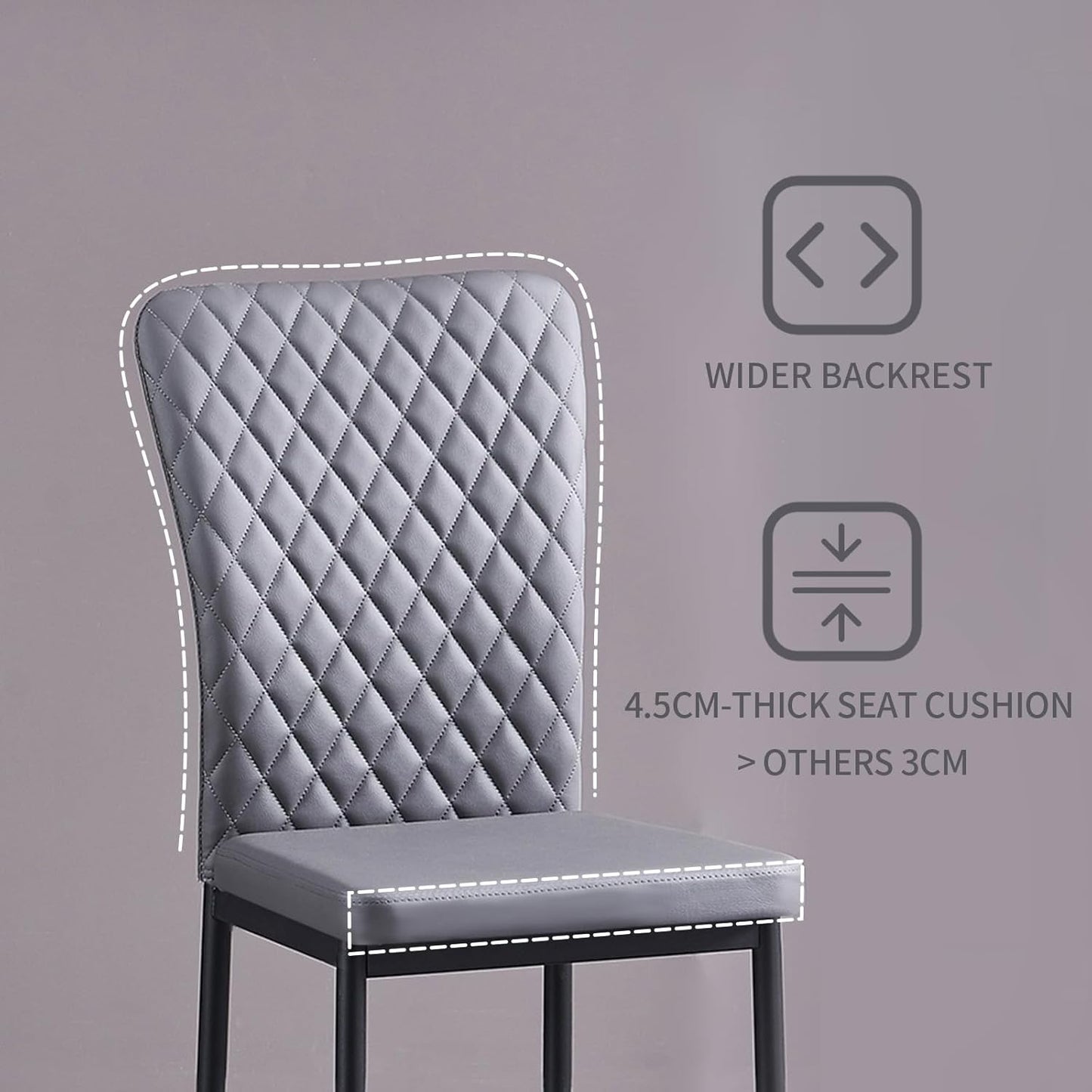 Modern Upholstered Dining Chairs Set of 4/6/8 – High Back, Metal Legs, Multi-Color