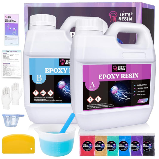 LET'S RESIN Clear Epoxy Resin Kit 2.4L – Bubble Free for Tumblers, Molds & Jewelry