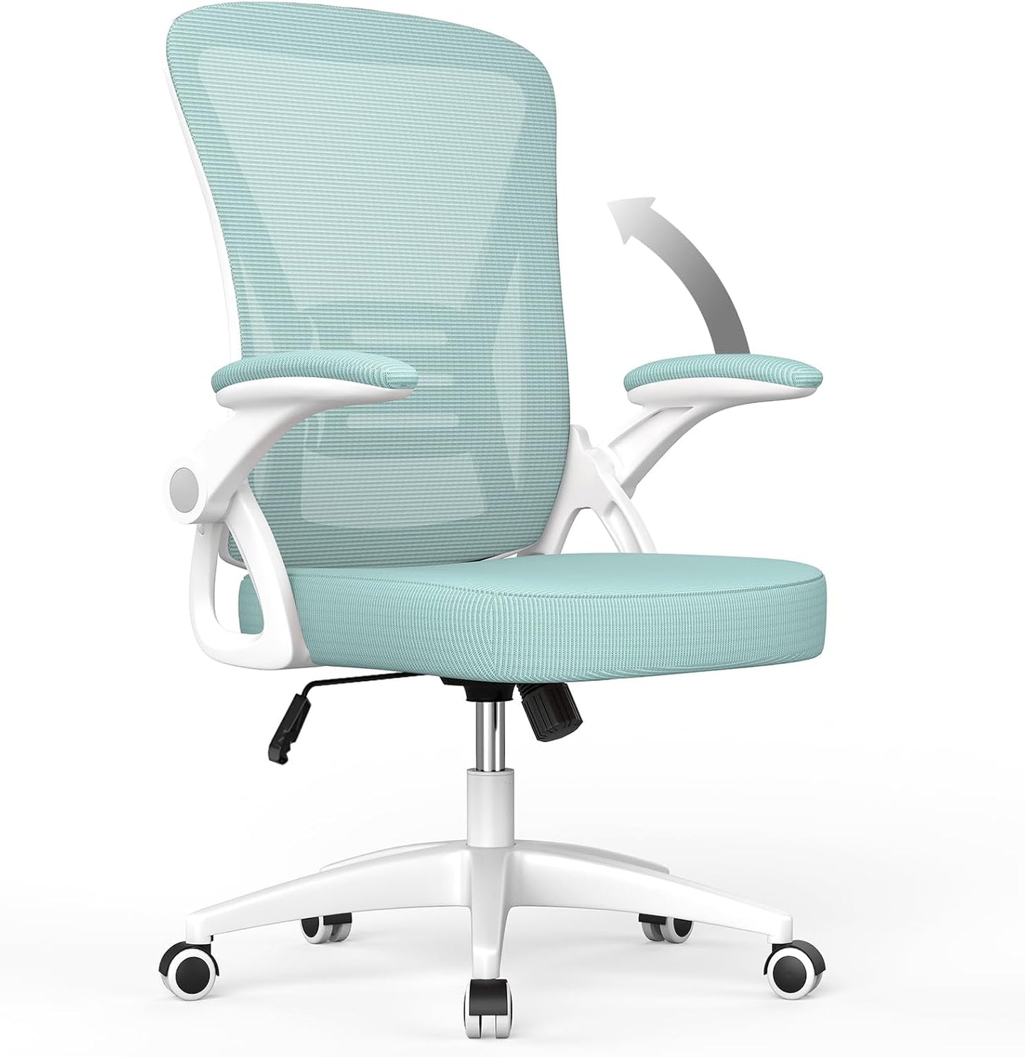 Ergonomic High Back Office Chair with Lumbar Support & Flip-Up Arms for Home Desk