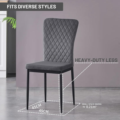 Modern Upholstered Dining Chairs Set of 4/6/8 – High Back, Metal Legs, Multi-Color