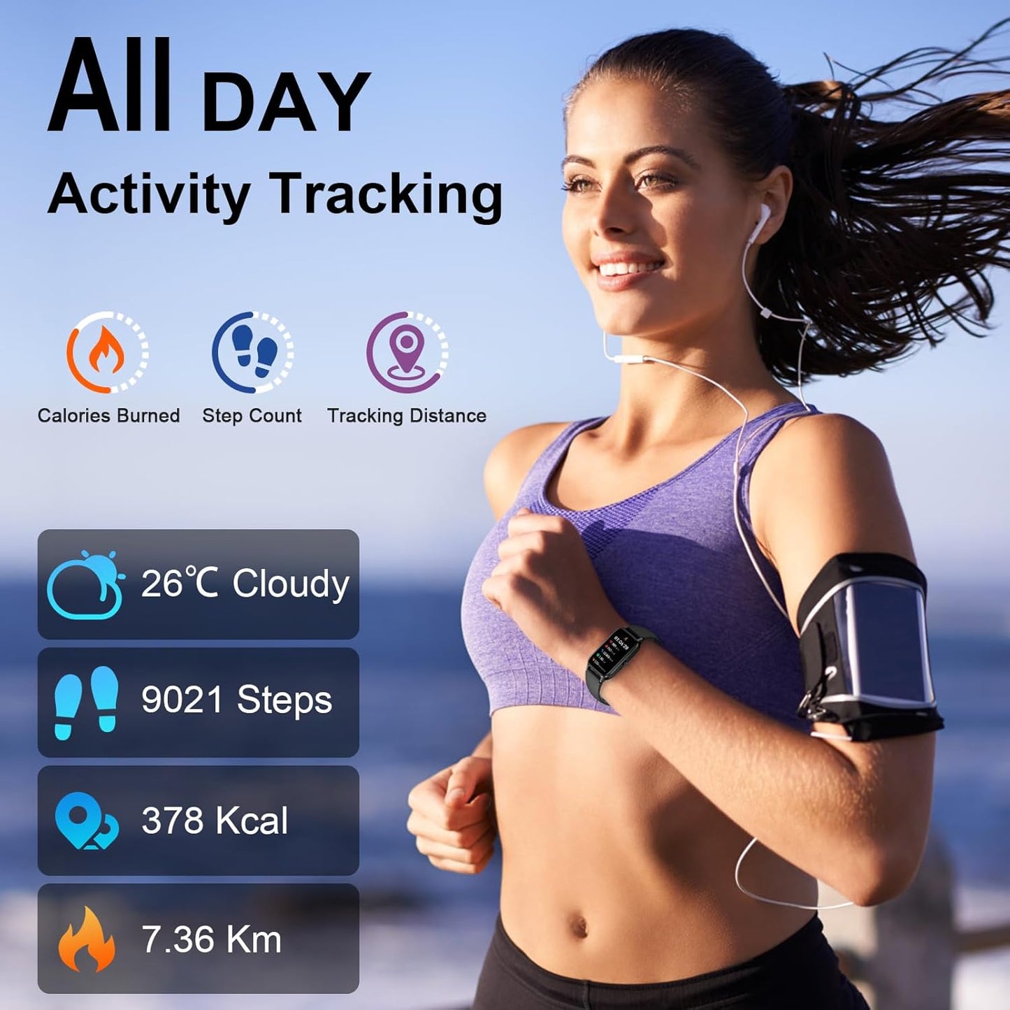 2025 Smart Watch with Call Function, Fitness Tracker, Heart Rate, IP68 for Android iOS