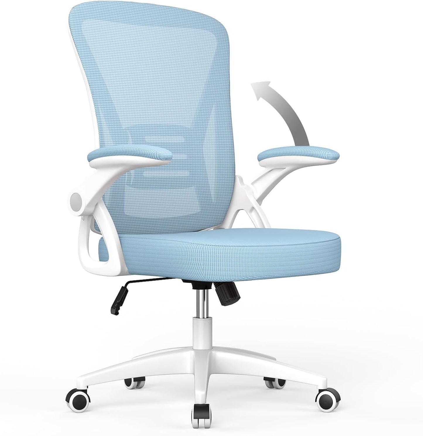 Ergonomic High Back Office Chair with Lumbar Support & Flip-Up Arms for Home Desk