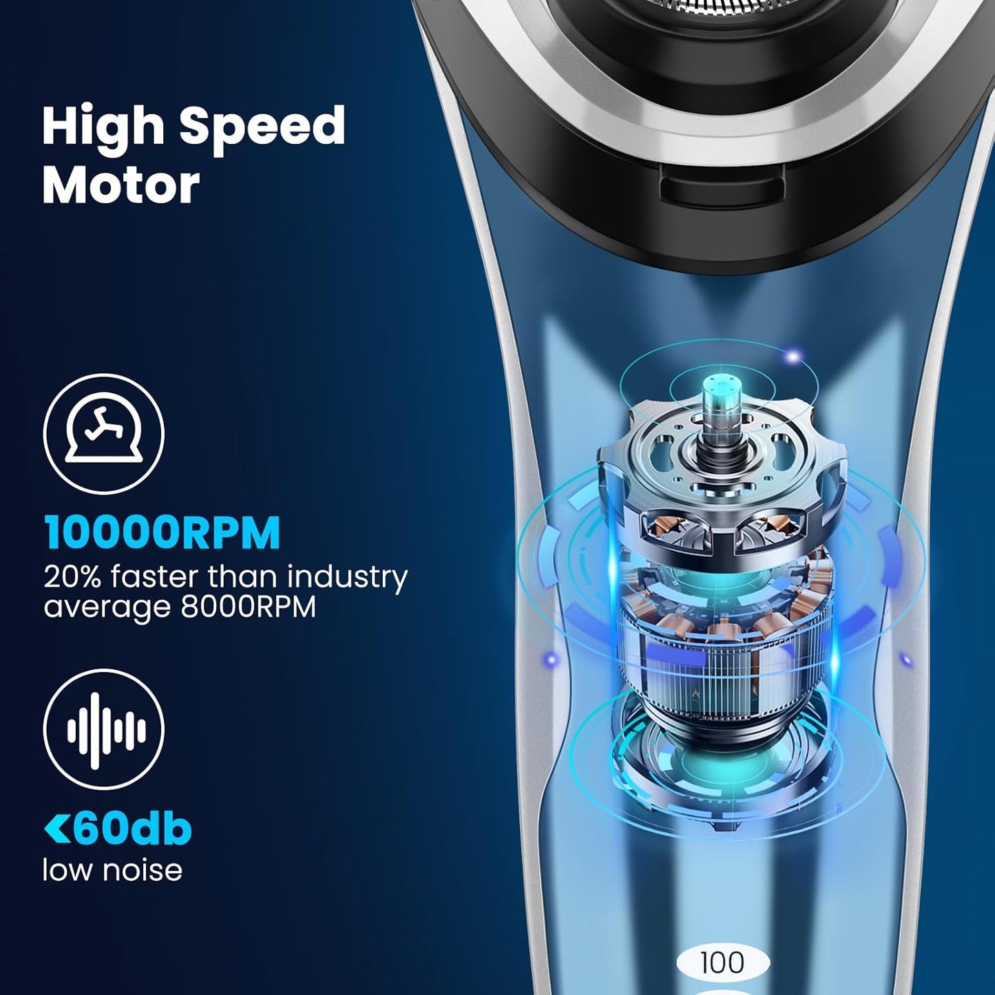 SweetLF Electric Shaver for Men – 100% Waterproof, LED, Pop-up Trimmer, 120 Min Use