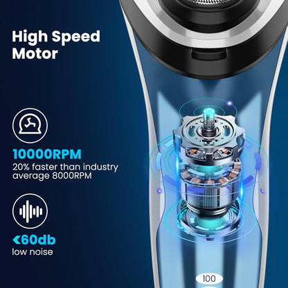 SweetLF Electric Shaver for Men – 100% Waterproof, LED, Pop-up Trimmer, 120 Min Use