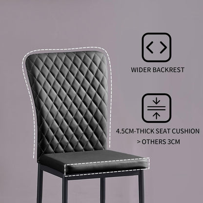 Modern Upholstered Dining Chairs Set of 4/6/8 – High Back, Metal Legs, Multi-Color