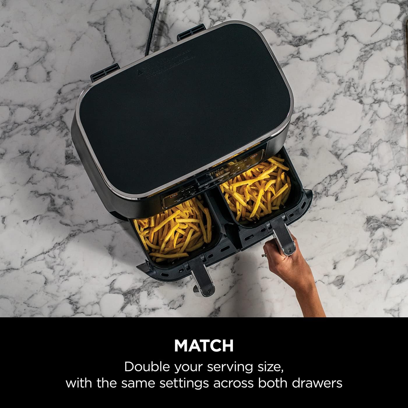 Ninja Dual Zone Air Fryer 7.6L – 6-in-1, No Oil, 2 Drawer, Non-Stick, AF300UK