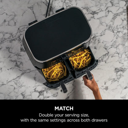 Ninja Dual Zone Air Fryer 7.6L – 6-in-1, No Oil, 2 Drawer, Non-Stick, AF300UK