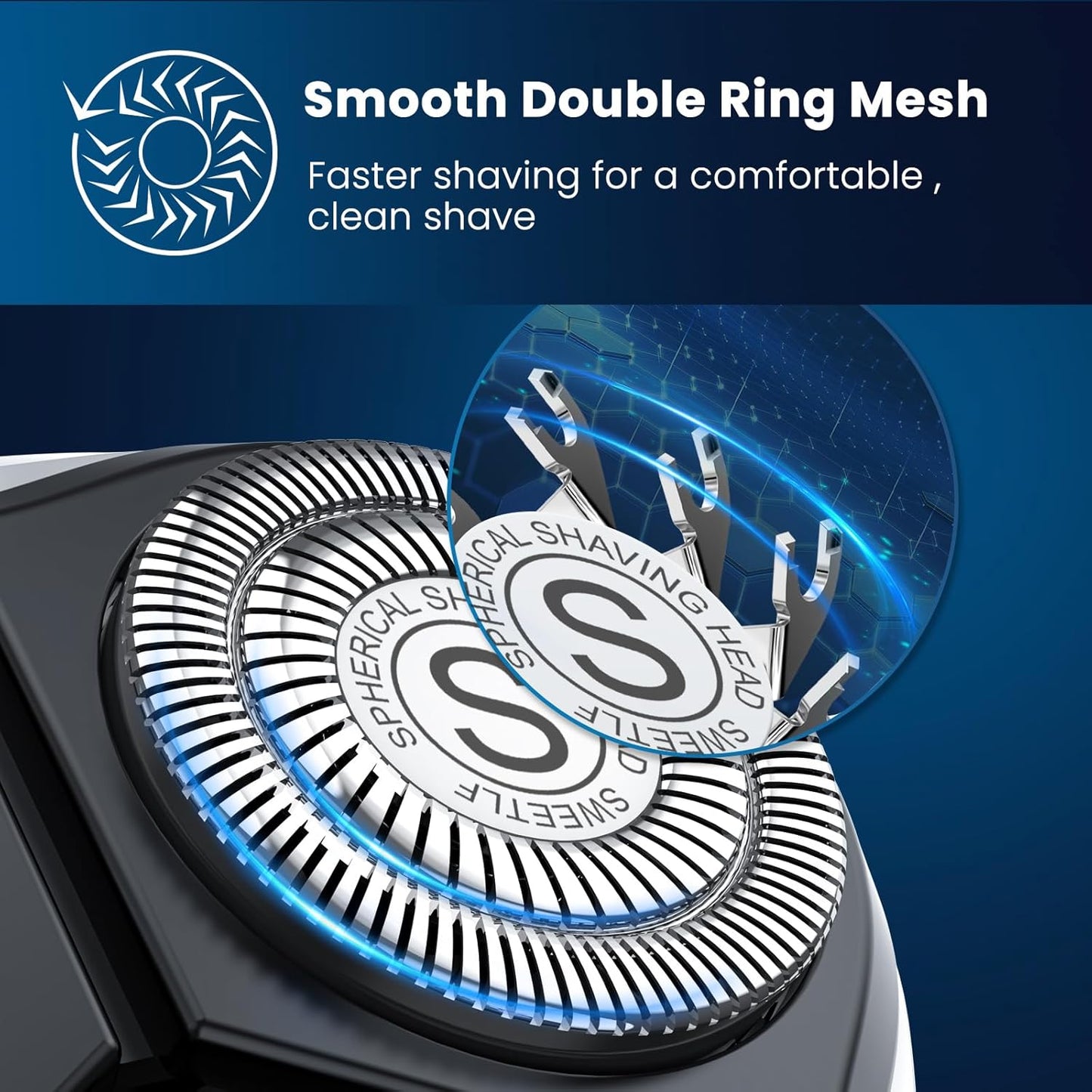 SweetLF Electric Shaver for Men – 100% Waterproof, LED, Pop-up Trimmer, 120 Min Use