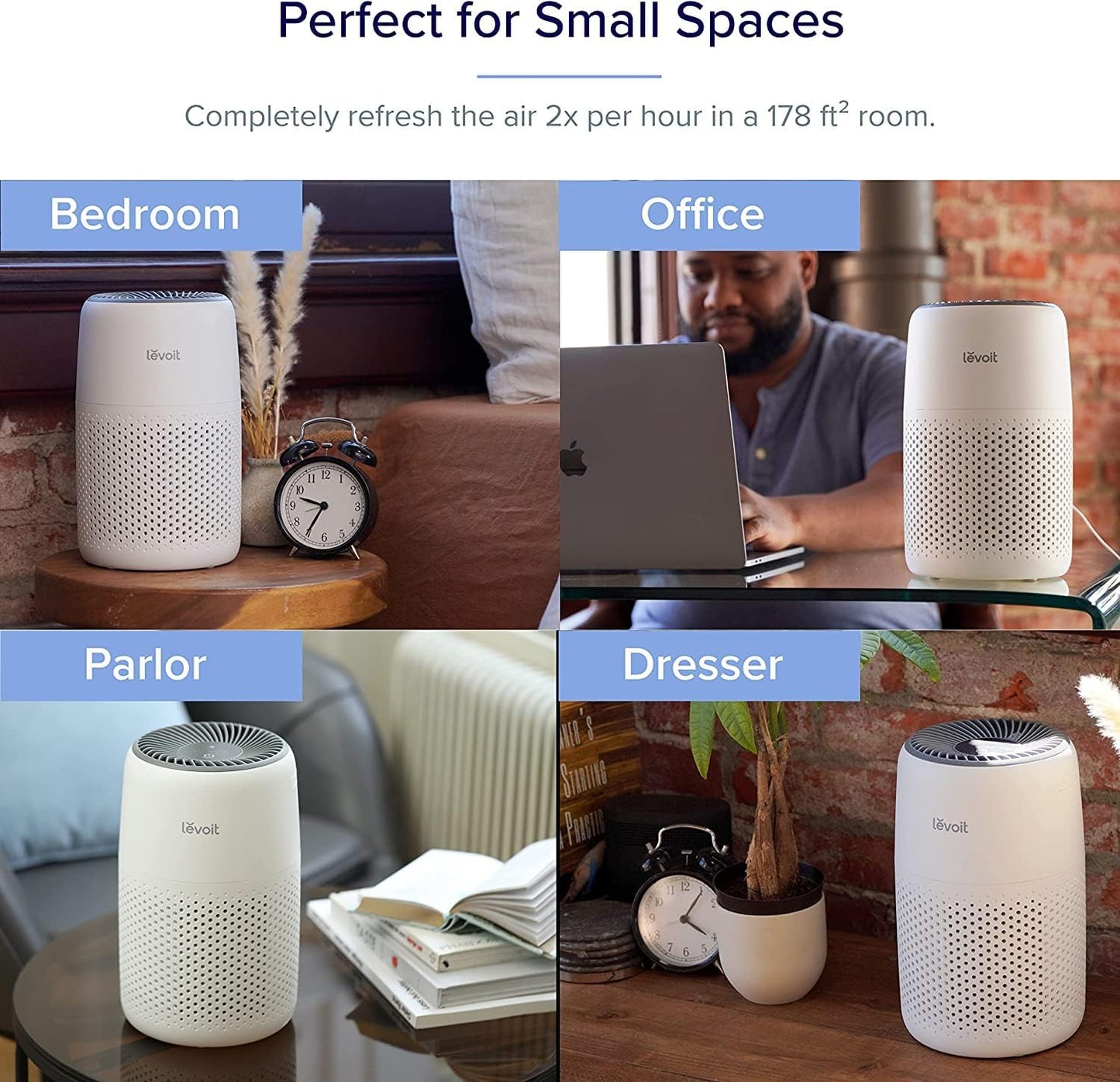 LEVOIT HEPA Air Purifier for Bedroom – Quiet, Odor Remover for Smoke, Pets & Dust
