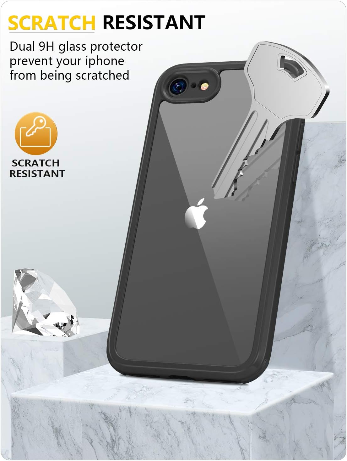 iPhone SE 2020/2022 Case with Glass Protector – 360° Shockproof Transparent Cover