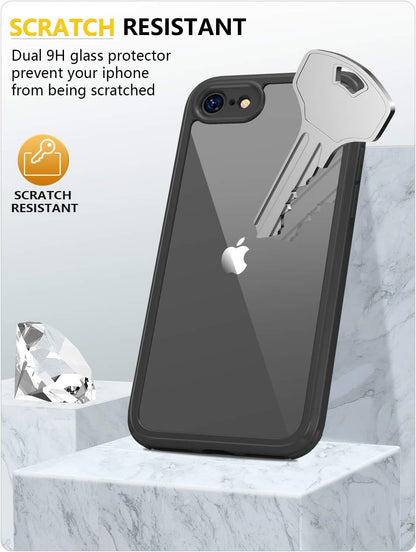 iPhone SE 2020/2022 Case with Glass Protector – 360° Shockproof Transparent Cover