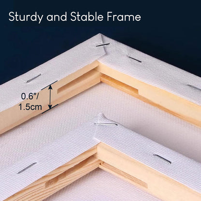 STATIONERY ISLAND 24x30cm Stretched Canvas 4 Pack, A4 Canvas for Painting 100% Cotton Acid Free Professional Art Canvases for Acrylic Oil Gouache Watercolour(9“ X 12”)