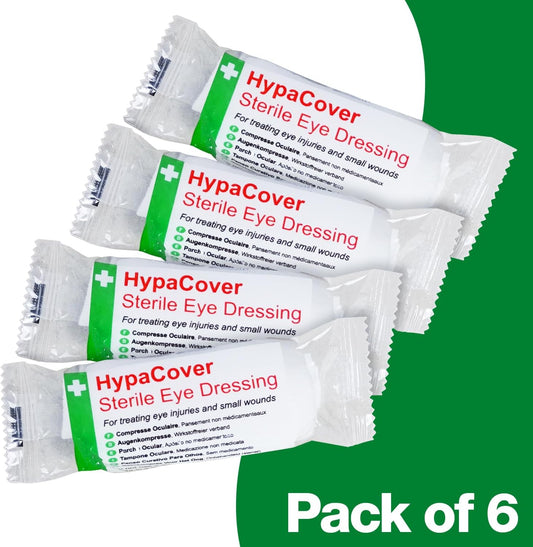 HypaCover Sterile Eye Pad Dressing Bandage 10 x 8cm (Pack of 6)