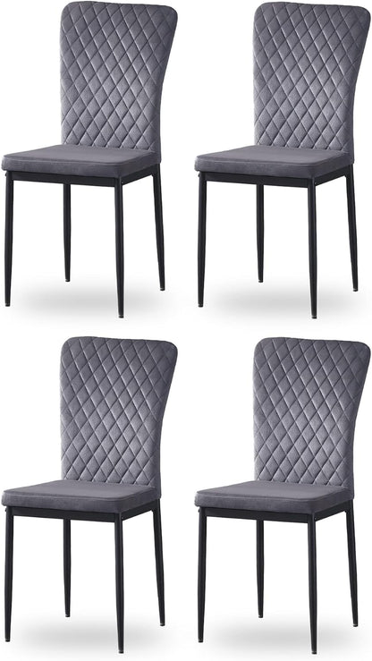 Modern Upholstered Dining Chairs Set of 4/6/8 – High Back, Metal Legs, Multi-Color