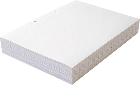 SUMMIT A4 Loose Leaf Ream Paper, 8mm Ruled with Margin, Header & Footer, 2 Punched Holes, 500 Sheets / 1000 Pages