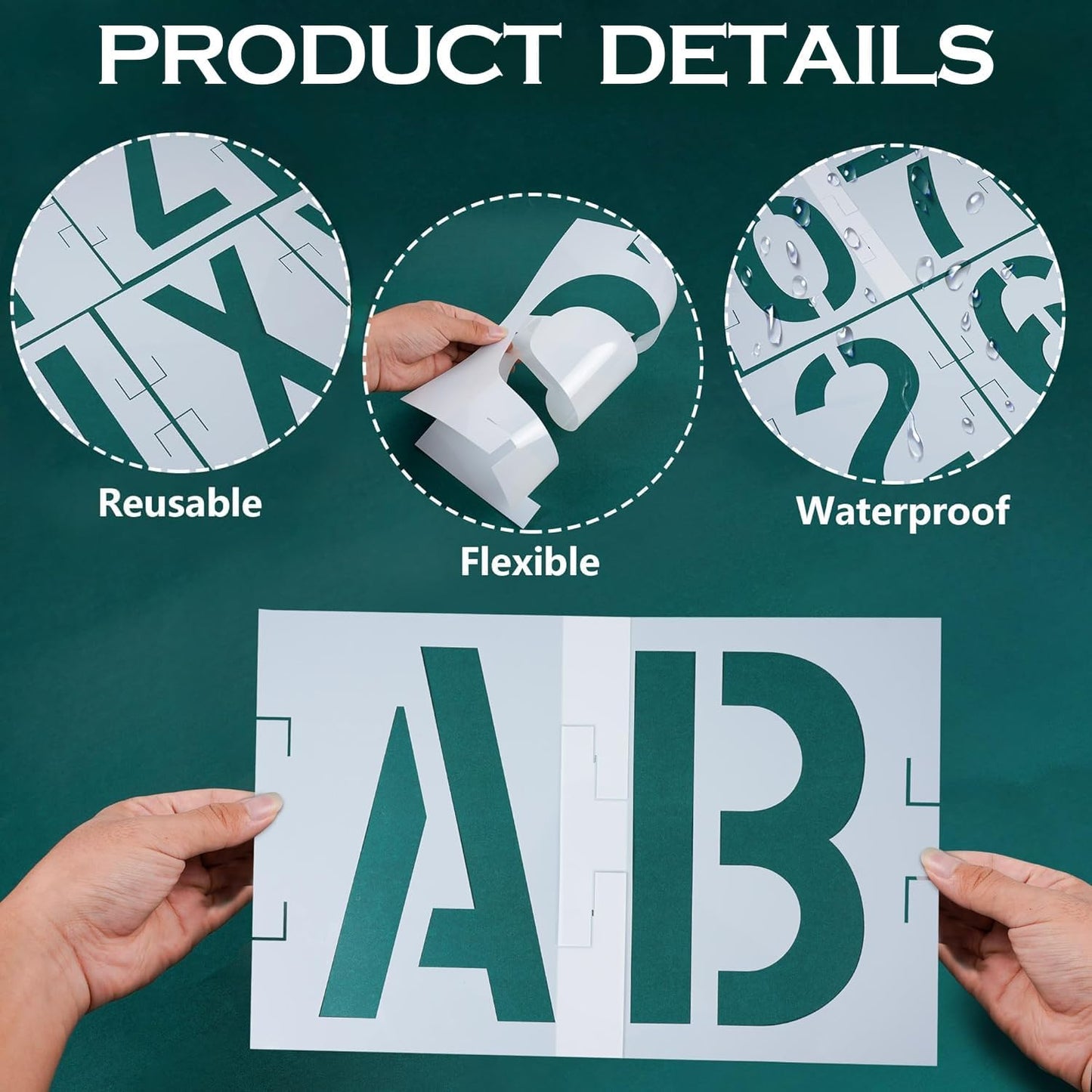 4 Inch Letter and Number Stencils,Letters and Numbers Stencil Kit,42 Pcs Reusable Alphabet Templates Interlocking Stencil Kit for Painting on Wood,Wall,Fabric,Rock,Sign,DIY Art Projects(4INCH/42PCS)