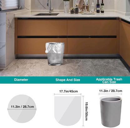 PANSUN 100 Small Trash Bags 10L – Unscented Bin Liners for Bathroom & Kitchen
