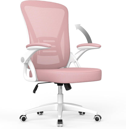 Ergonomic High Back Office Chair with Lumbar Support & Flip-Up Arms for Home Desk