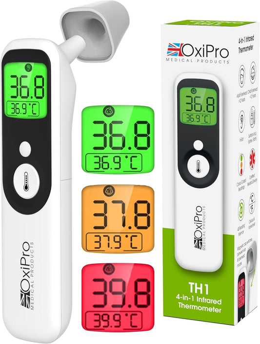 TH1 Infrared Thermometer – Touchless, Forehead & Ear, Baby & Adult, CE Approved