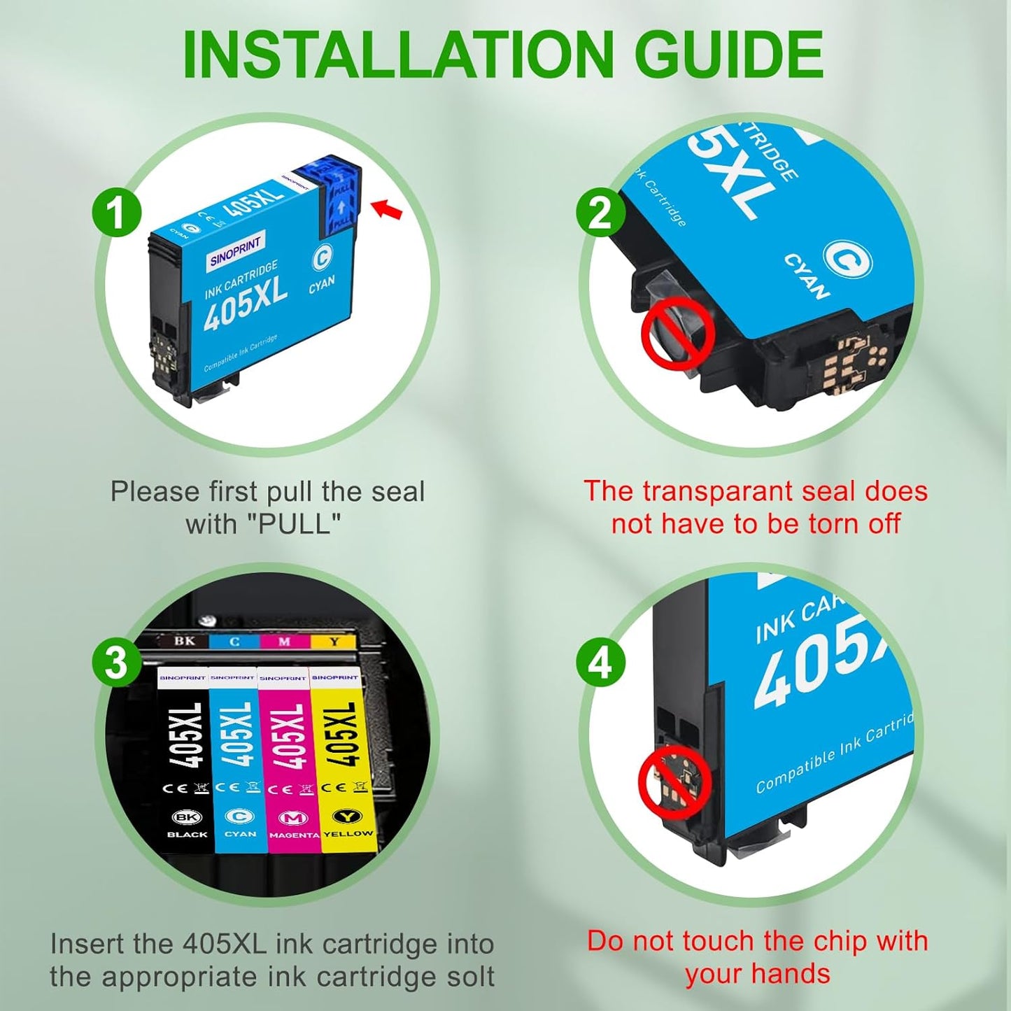 405XL Ink Cartridges Compatible with Epson 405 XL Ink for WorkForce Pro WF-4820 WF-4830 WF-7830 WF-7840 WF-3820 WF-3825 WF-7310 WF4820 WF4830 WF3820 WF7830 WF7840 Printer (5-Pack)