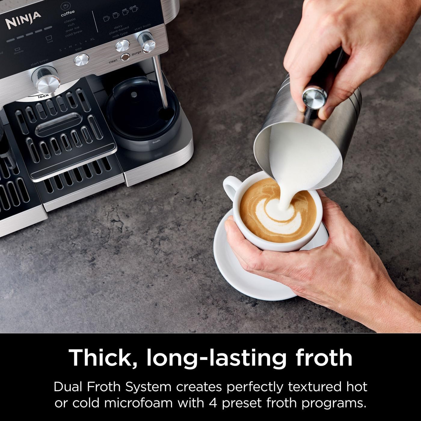 Ninja Luxe 3-in-1 Coffee Machine with Grinder & Frother – Espresso, Latte, Cappuccino & Cold Brew