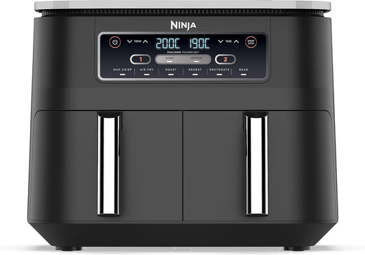 Ninja Dual Zone Air Fryer 7.6L – 6-in-1, No Oil, 2 Drawer, Non-Stick, AF300UK