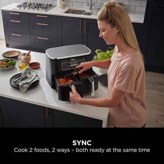 Ninja Dual Zone Air Fryer 7.6L – 6-in-1, No Oil, 2 Drawer, Non-Stick, AF300UK