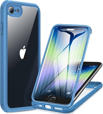 iPhone SE 2020/2022 Case with Glass Protector – 360° Shockproof Transparent Cover