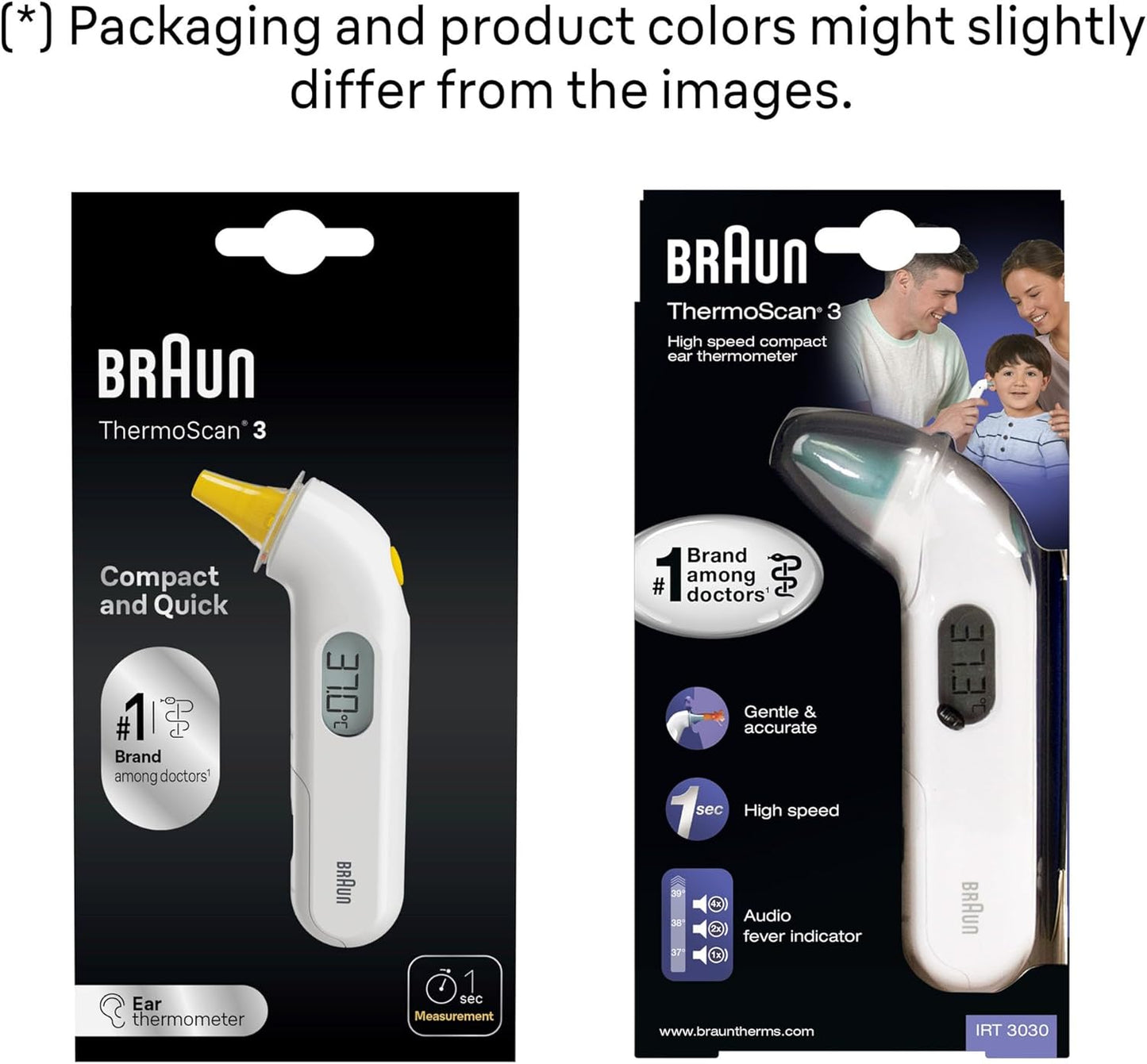Braun ThermoScan 3 Ear Thermometer – 1s Read, Fever Alert, Baby & Doctor Trusted