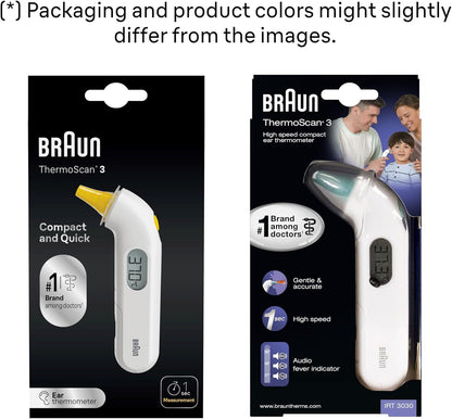 Braun ThermoScan 3 Ear Thermometer – 1s Read, Fever Alert, Baby & Doctor Trusted