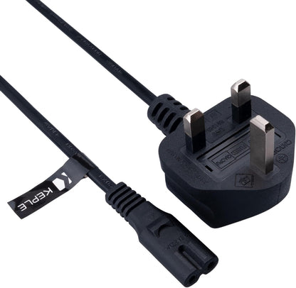 2-Pin Figure 8 Power Cable Lead 2m – PS4 PS5 Xbox TV Printer Laptop Charger UK Plug