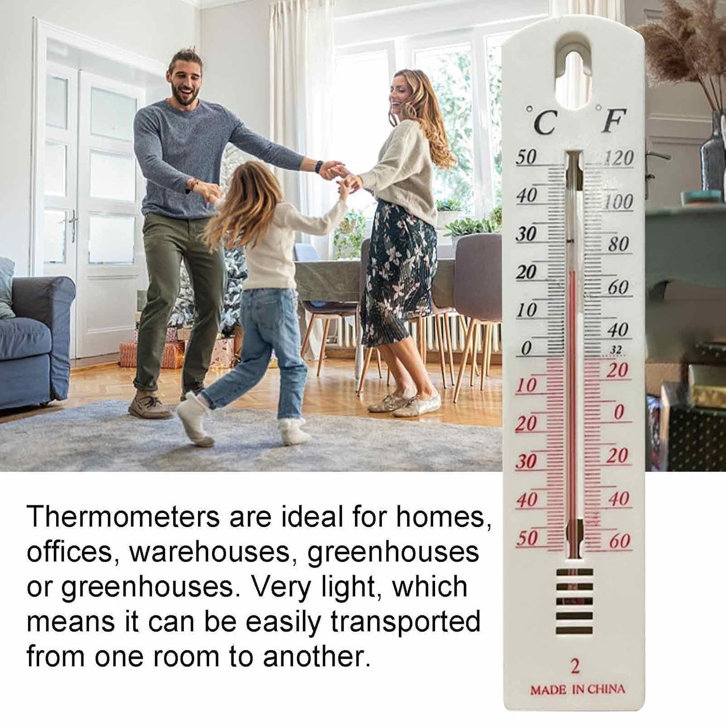 6pcs Indoor Outdoor Digital Thermometers – Accurate Wall & Room Temp Monitors