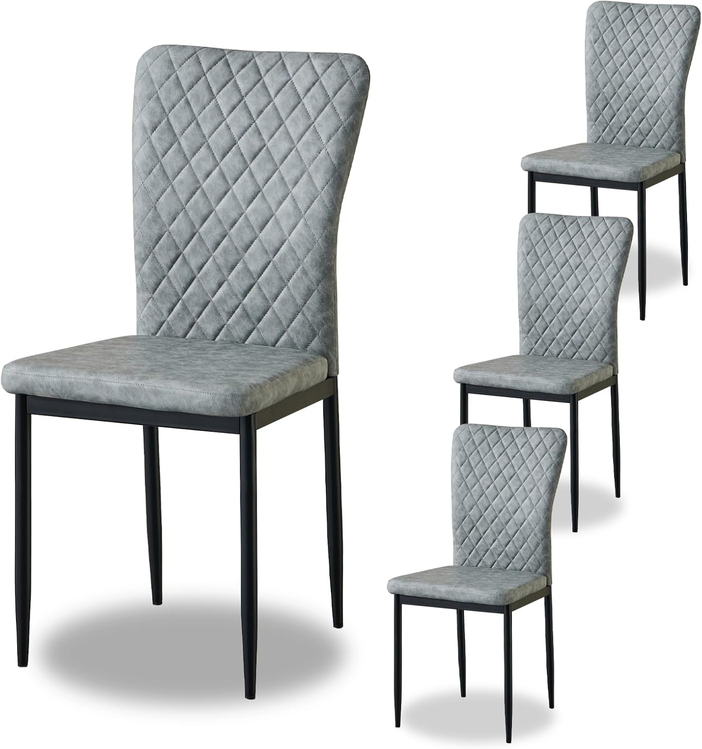 Modern Upholstered Dining Chairs Set of 4/6/8 – High Back, Metal Legs, Multi-Color