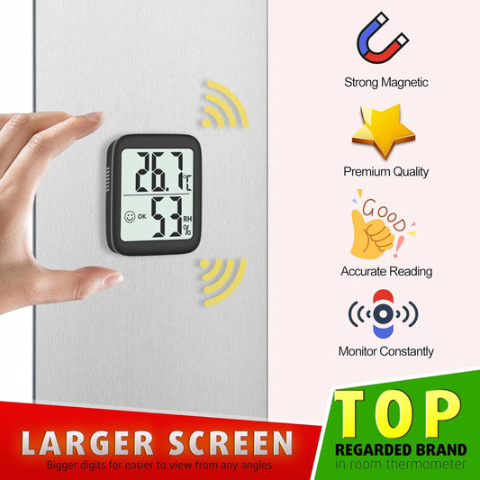 Antonki Digital Room Thermometer & Hygrometer – 2 Pack Indoor Temp Humidity Monitor