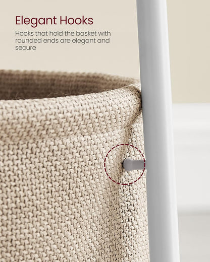 Modern Round Side Table with Storage Basket – Bedside or Living Room Use